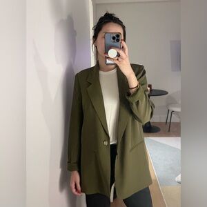 Olive Green Oversized Blazer